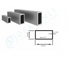 Alüminyum Kutu Profil 20mm x 8.8mm Et Kalınlık 1.2mm